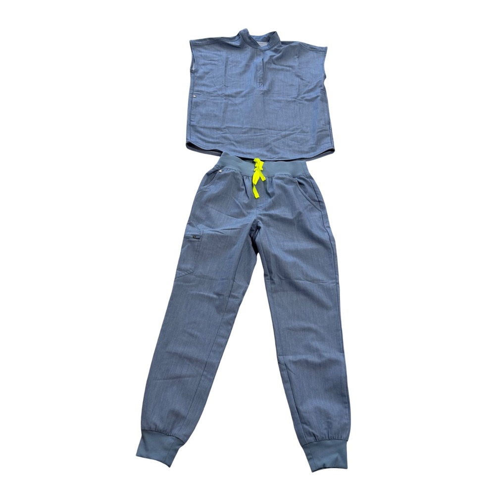 FIGS Technical Collection Scrub Set XXS Rafaela Top Zamora Joggers sz XS Lt Blue